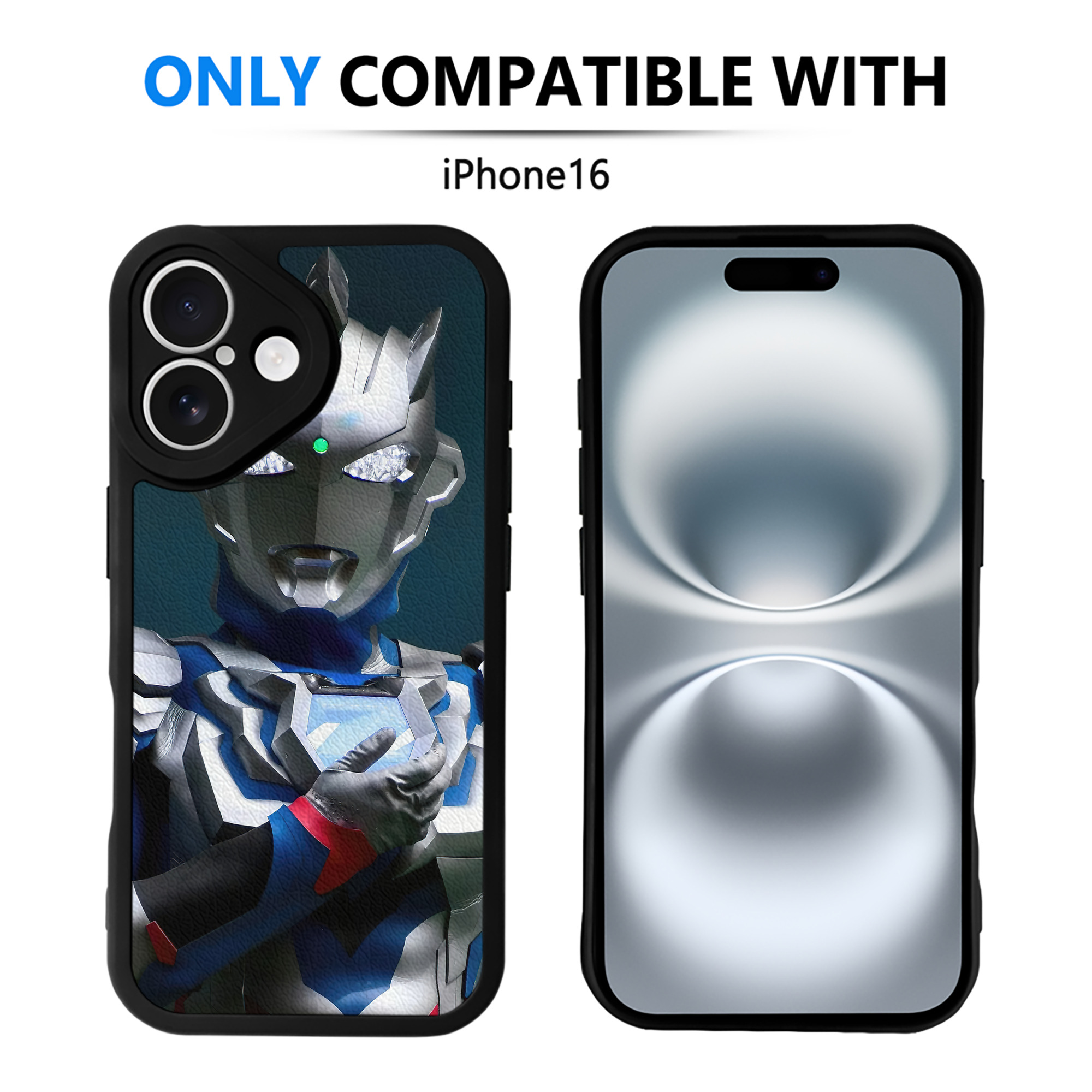 （画像用） ウルトラマン Ultraman 【iPhone 16シリーズ対応】シリコンスマホケース（レザー調） 材質：シリコン